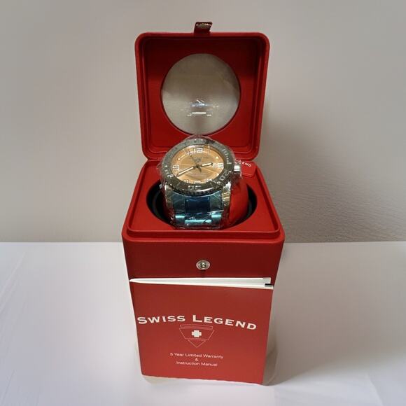 NEW RARE Swiss Legend Automatic Men’s Watch SL-90020-99 Orange w/ Winder Case main image 15